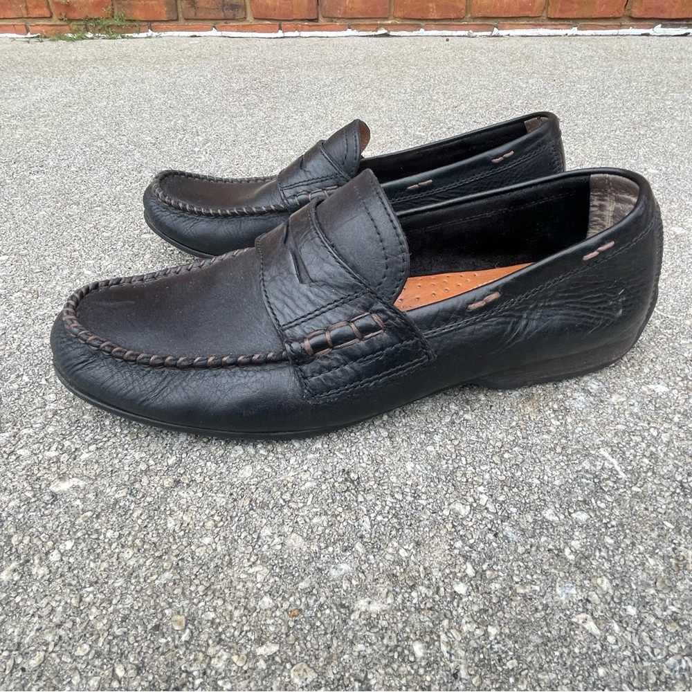 Frye Lewis Black Penny Loafers Men’s Slip on Sz 10